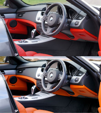 Interior colour change and background switch. Photo Retouch BMW before and after